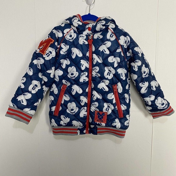Disney Other - Mickey Mouse Disney Kids NWT Full Zip Puffer Hooded Jacket Size 4.